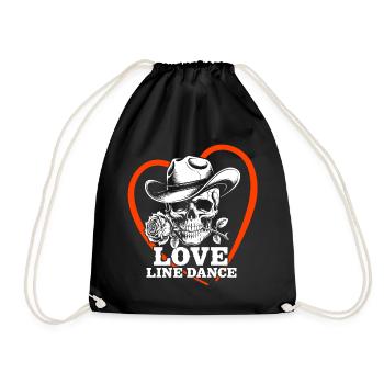 Love Line Dance Skull - Drawstring Bag - black - Front