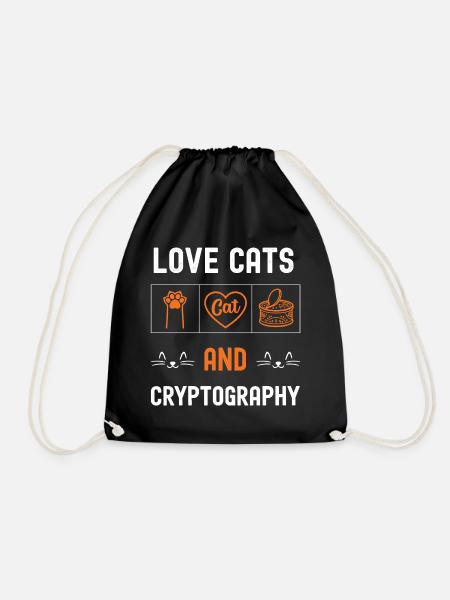 Chats und Kryptographie - Turnbeutel - Schwarz
