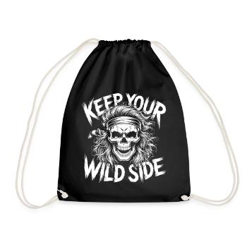 Conception du crâne du côté sauvage - Sac de sport léger - noir - Devant