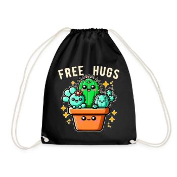 Câlins gratuits Amis cactus Câlins gratuits Drôles - Sac de sport léger - noir - Devant