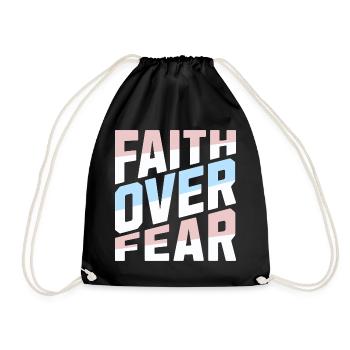 Faith Over Fear Pastell Christlich Inspirierend - Turnbeutel - Schwarz - Vorne