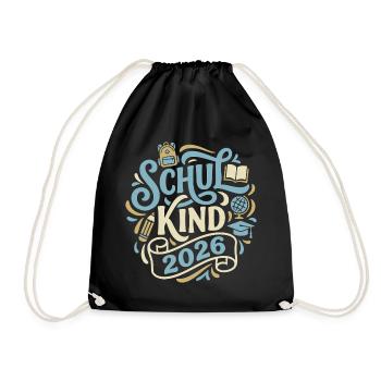 Schulkind 2026  - Turnbeutel - Schwarz - Vorne