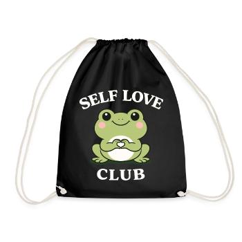 Self Love Frosch Shirt Cute Motivation - Turnbeutel - Schwarz - Vorne