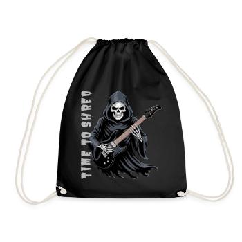 Grim Reaper Rocks The Guitar - Drawstring Bag - black - Front