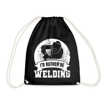 I'd Rather Be Welding - Drawstring Bag - black - Front