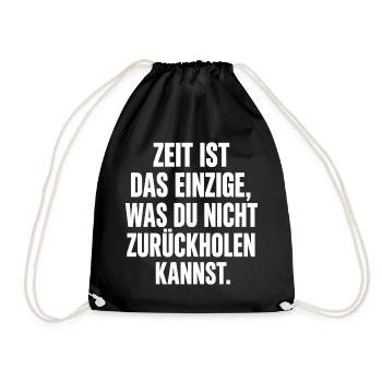 Zeit: Das Unwiederholbare - Turnbeutel - Schwarz - Vorne