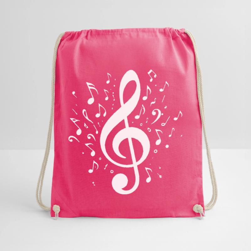 Exploding clef with notes Drawstring Bag