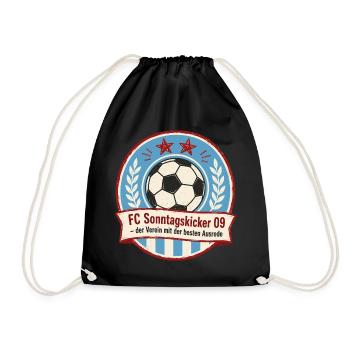 FC Sonntagskicker 09 - Turnbeutel - Schwarz - Vorne