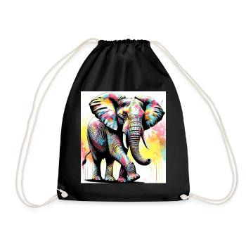 éléphant - Sac de sport léger - noir - Devant