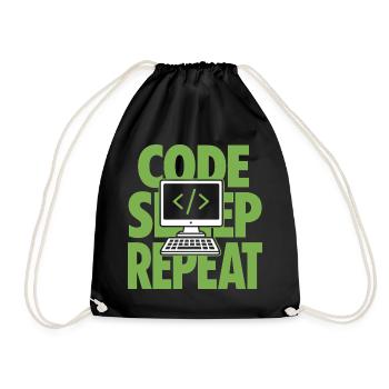 Programmeur de répétition en sommeil de code - Sac de sport léger - noir - Devant