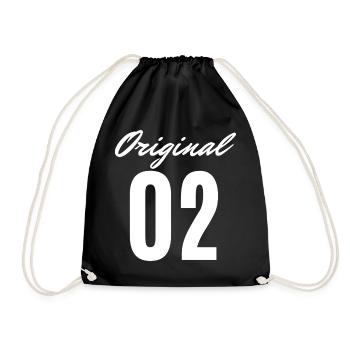 Original 02 Font Logo - Drawstring Bag - black - Front