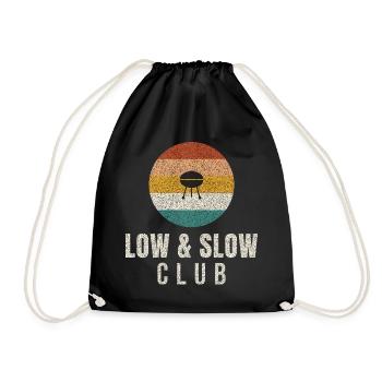 Low And Slow Club Retro BBQ - Drawstring Bag - black - Front