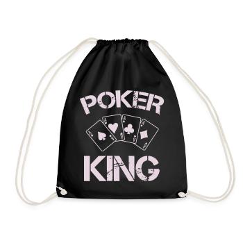 Poker König Kartenmuster - Turnbeutel - Schwarz - Vorne
