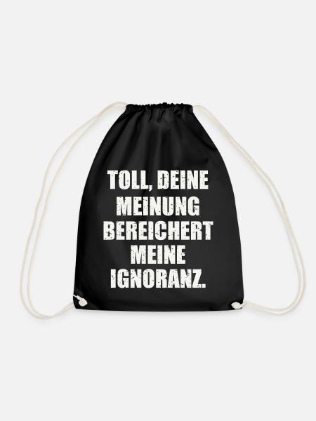 Lustiger Spruch - Turnbeutel - Schwarz