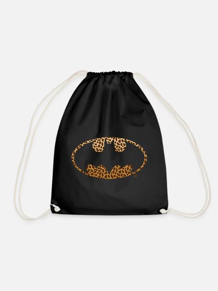 Batman Bat Signal Leoprint Logo - Drawstring Bag - black