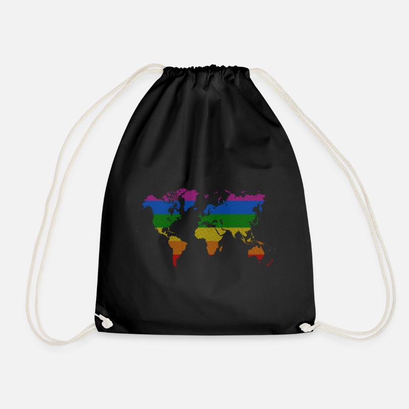 Gay Pride World - Turnbeutel - Schwarz