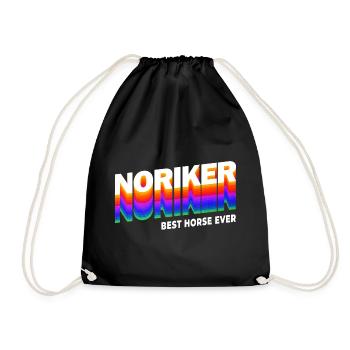 Noriker Pferde Design / Geschenkidee - Turnbeutel - Schwarz - Vorne