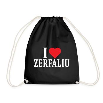 t-shirt Io amo Zerfaliu t-shirt Sardegna - Drawstring Bag - black - Front