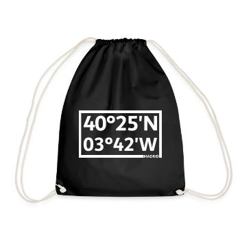 Madrid Coordinates - Drawstring Bag - black - Front