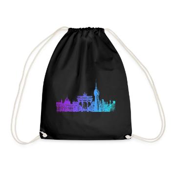 Horizon de la ville de Berlin - Sac de sport léger - noir - Devant