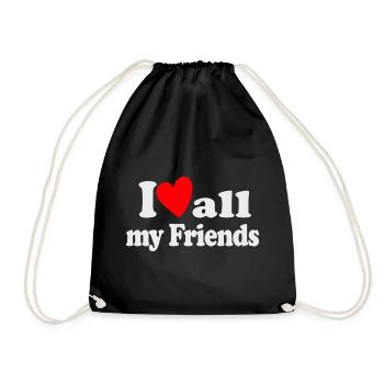 J’aime tous mes amis - Sac de sport léger - noir - Devant