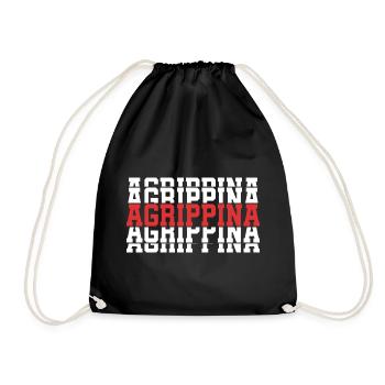 Agrippina t-shirt stacked text gift t-shirt - Drawstring Bag - black - Front