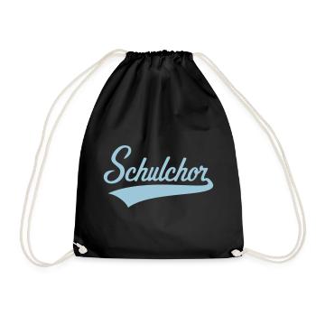 Schulchor (Chor / Musik / Schriftzug / Sky Blue) - Turnbeutel - Schwarz - Vorne