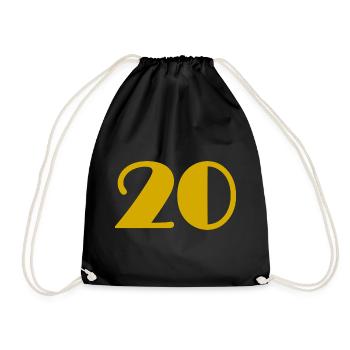 20. 20 ANS. 20e ANNIVERSAIRE. ANNIVERSAIRE 20 ANS. - Sac de sport léger - noir - Devant