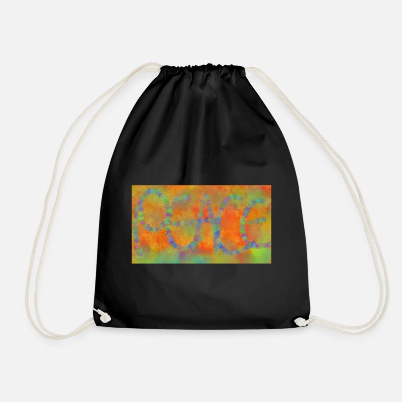 peace - Drawstring Bag - black
