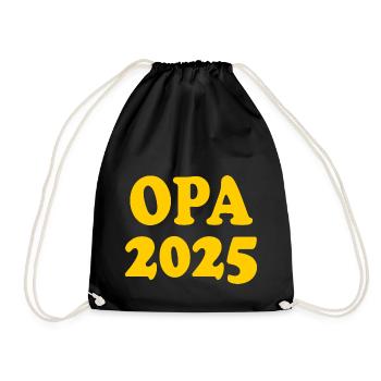 Opa 2025 - Turnbeutel - Schwarz - Vorne