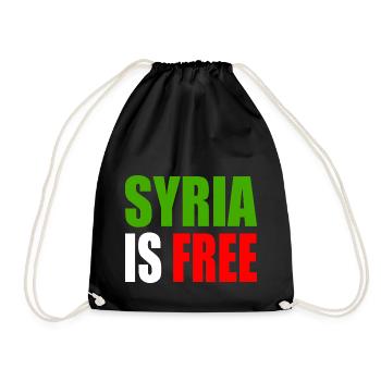 syrien - syria is free - Turnbeutel - Schwarz - Vorne