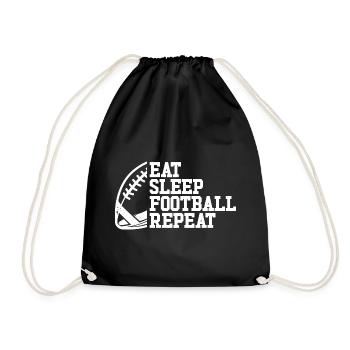Eat Sleep Football Wiederholen Sie den Jungenfußba - Turnbeutel - Schwarz - Vorne