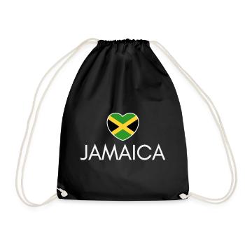 Heart with Jamaican flag, Jamaican pride - Drawstring Bag - black - Front