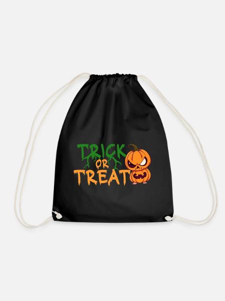 Trick or Treat Halloween Pumpkin - Drawstring Bag - black
