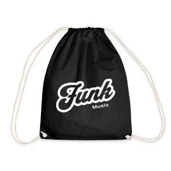 Funk Music Retro Script Logo - Drawstring Bag - black - Front