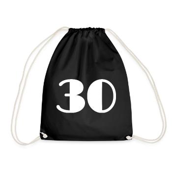 30. 30 ANS. 30e ANNIVERSAIRE. ANNIVERSAIRE 30 ANS. - Sac de sport léger - noir - Devant