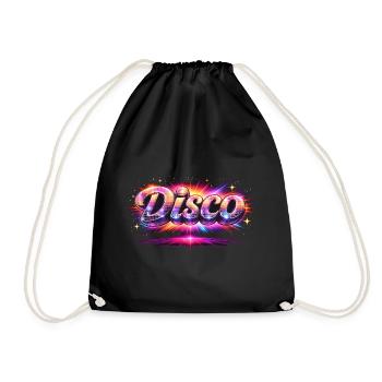 Disco Lettering Neon 80s Style - Drawstring Bag - black - Front