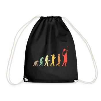 Tennis Evolution Retro-Geschenk für Tennisspieler - Turnbeutel - Schwarz - Vorne