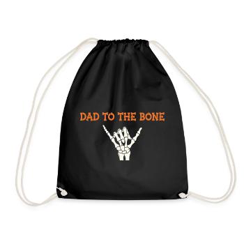 Halloween Dad To The Bone Skeleton Hand Fun Papa - Drawstring Bag - black - Front
