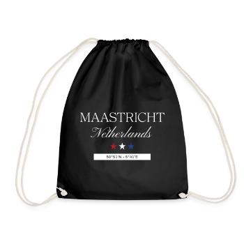 Maastricht Niederlande Souvenir – Reise minimalist - Turnbeutel - Schwarz - Vorne
