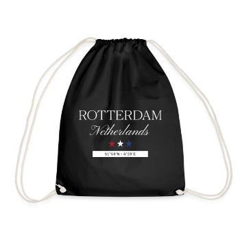 Rotterdam Niederlande Souvenir – Reise minimalist - Turnbeutel - Schwarz - Vorne