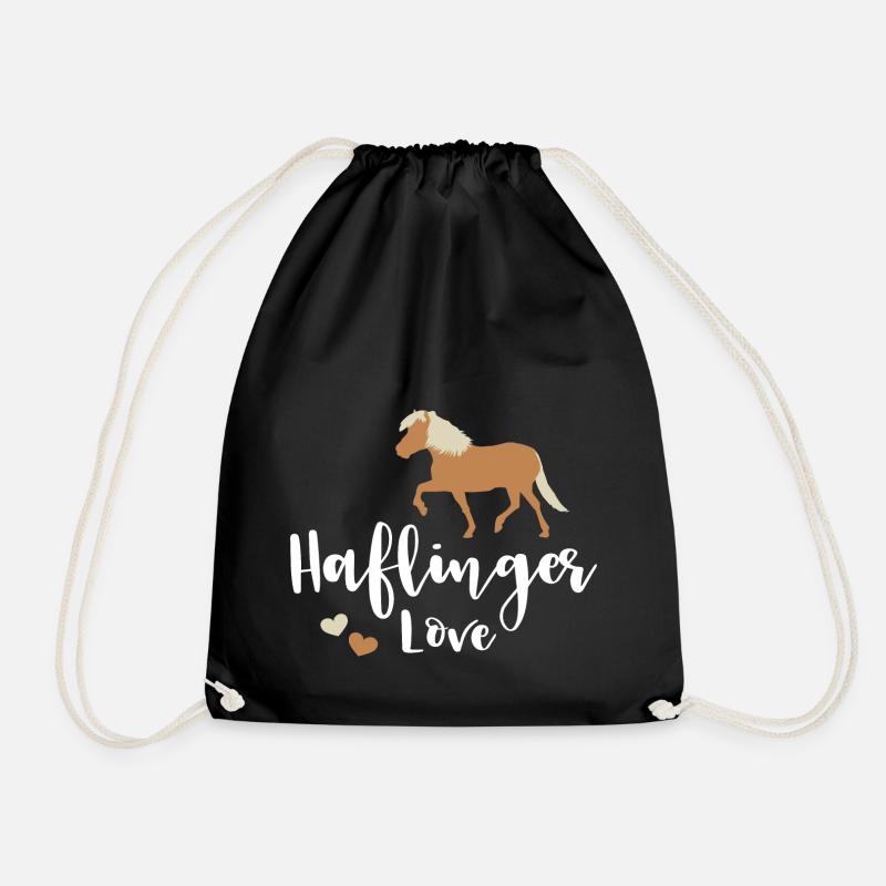 Haflinger Love - Drawstring Bag - black