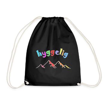hyggelig, Hygge colorful mountains - Turnbeutel - Schwarz - Vorne