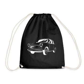 trabi gdr symbol tshirt illustration cars - Drawstring Bag - black - Front