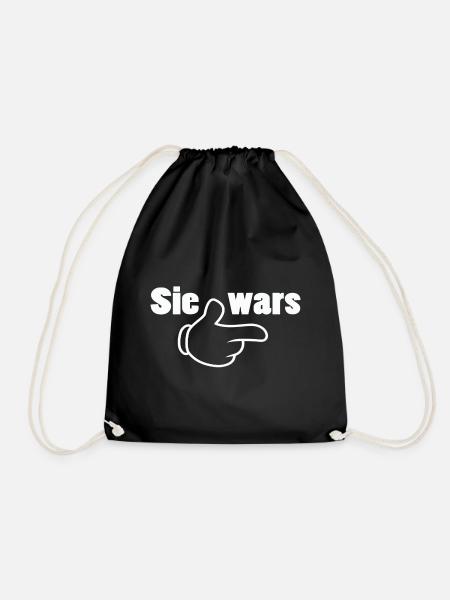 Sie wars Partnershirt Geschwister Zwillinge - Turnbeutel - Schwarz
