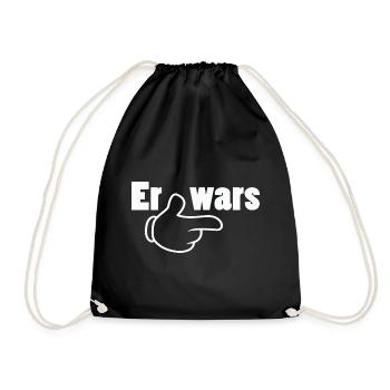 Er wars Partnershirt Geschwister Zwillinge - Turnbeutel - Schwarz - Vorne