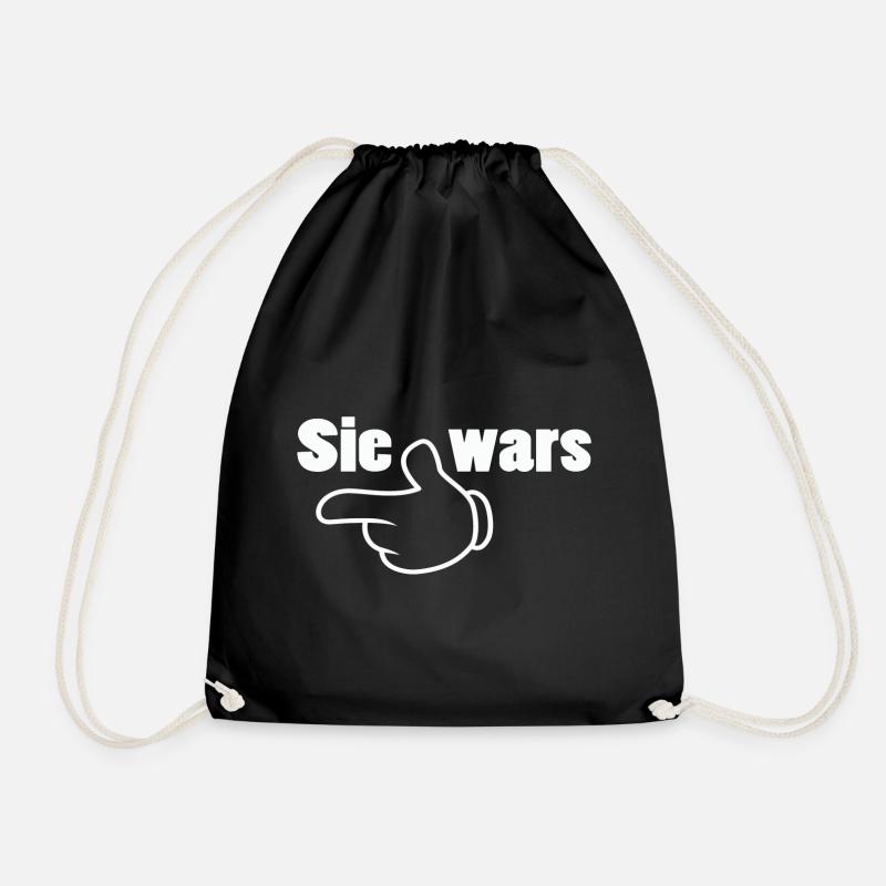 Sie wars Partnershirt Geschwister Zwillinge - Turnbeutel - Schwarz