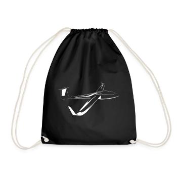 Glider Symbol Sailing Fly Icon Airplane - Drawstring Bag - black - Front