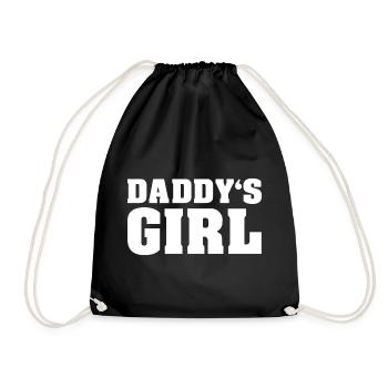 PAPA FILLE | Cadeau pour père, papa, fille - Sac de sport léger - noir - Devant