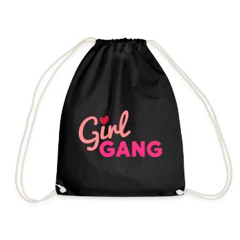 Girl Gang (Herz als i-Punkt) - Turnbeutel - Schwarz - Vorne